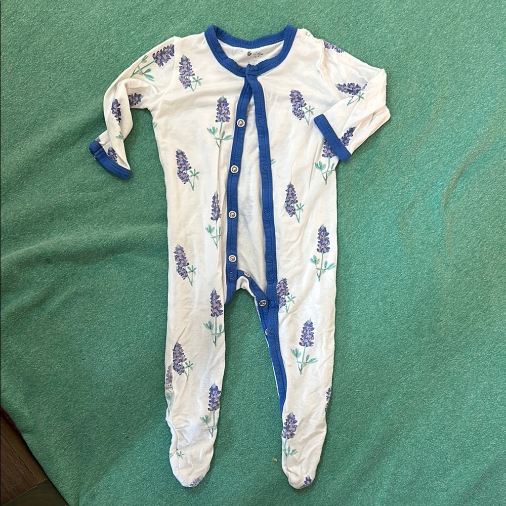 Kyte Baby Bluebonnet Snap Footies 0-3 month